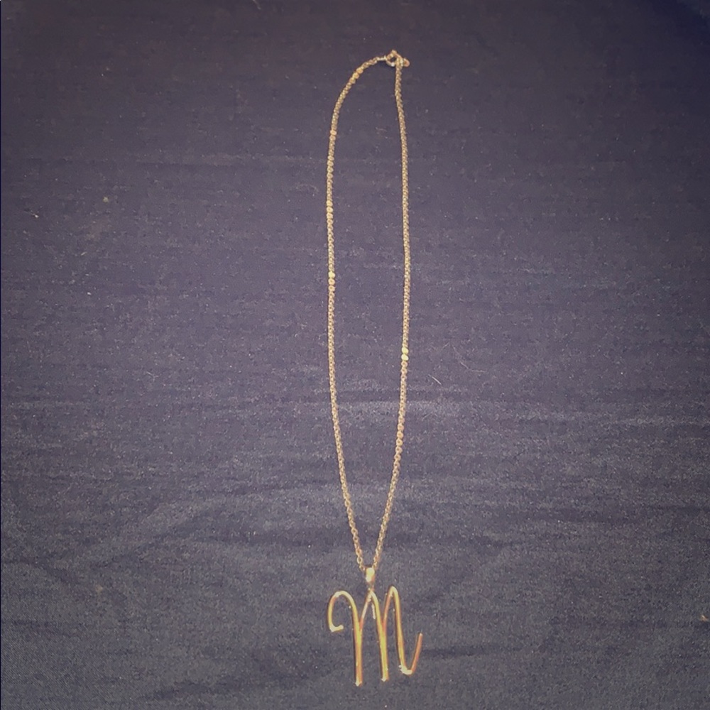 Silver M Necklace